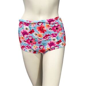 Victoria’s Secret Essential Boyshort Bikini Bottom Blue Floral Hi-Rise Womens XL